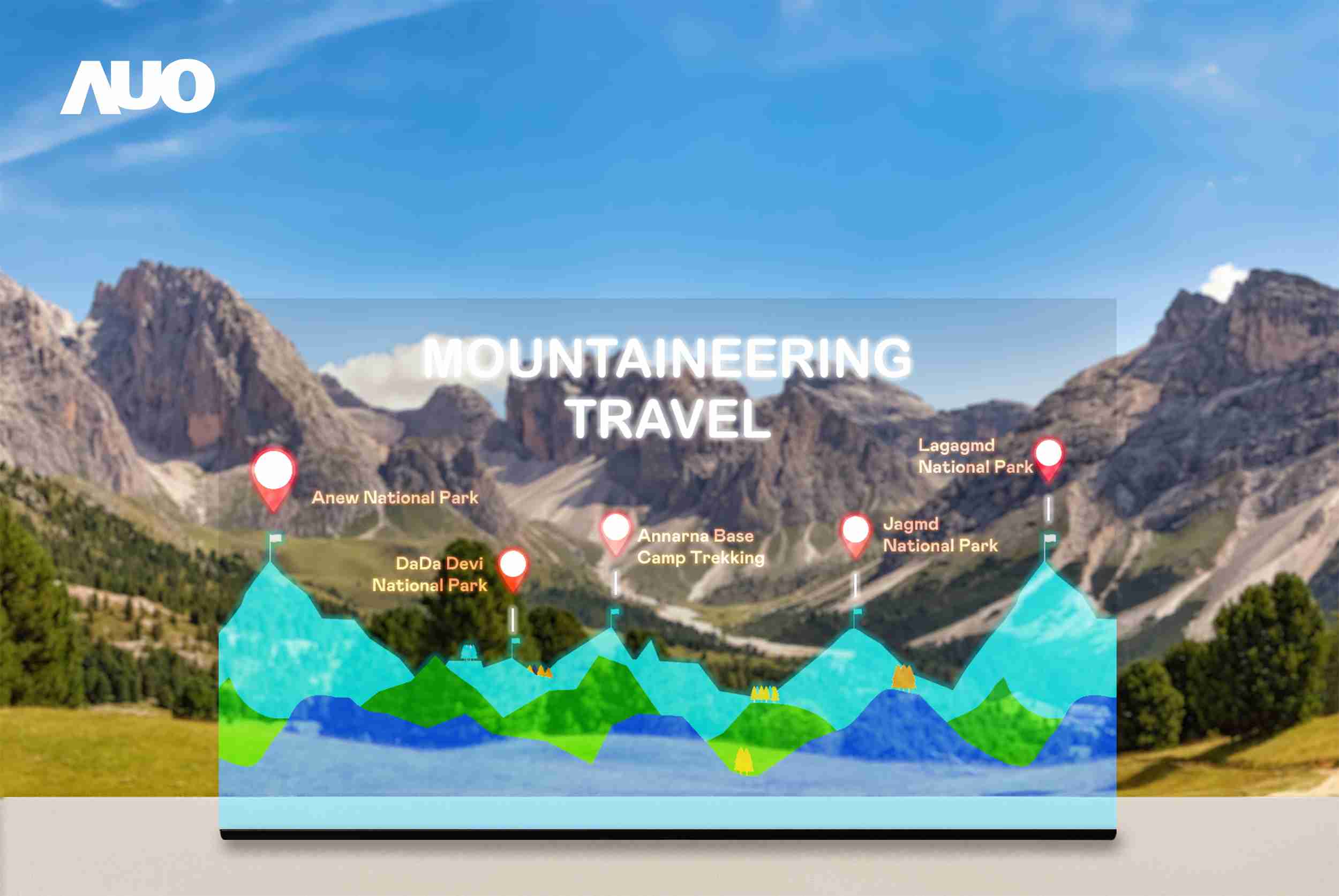 传奇国际展示全球单片尺寸最大(*)42吋透明Micro LED显示器拼接而成的〝64吋透明Micro LED显示器〞，，具备高透明度、、、1,000 nits高亮度、、广色域、、、采用三边无边框的无缝拼接等多重特色，，，呈现超高清、、细腻画质而不遮挡后方视觉，，，满足层峰需求，，，，可广泛运用于零售、、、艺术展览或商业空间等场域